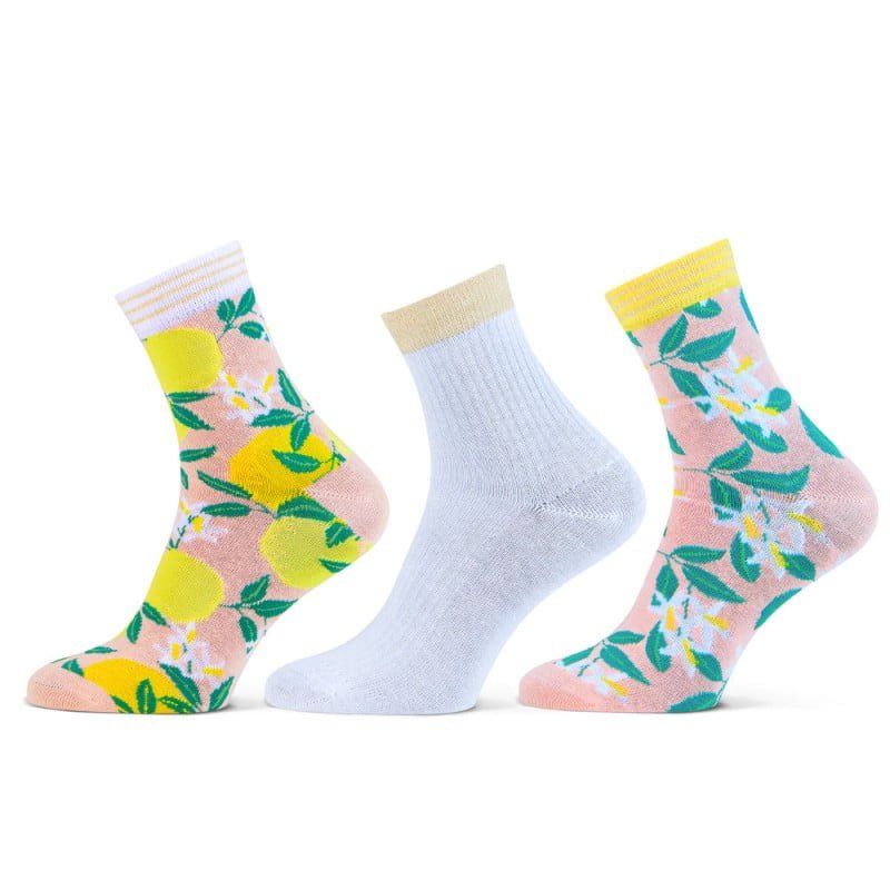 Dames shortsok met lemon dessin