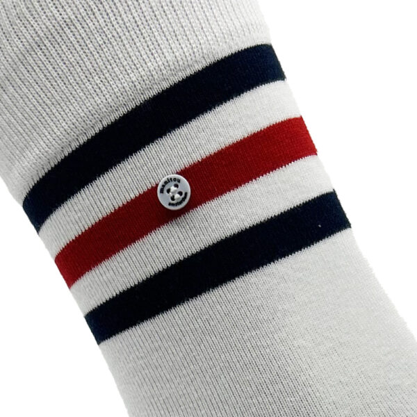 Unisex sokken met strepen wit, rood en blauw - Afbeelding 2