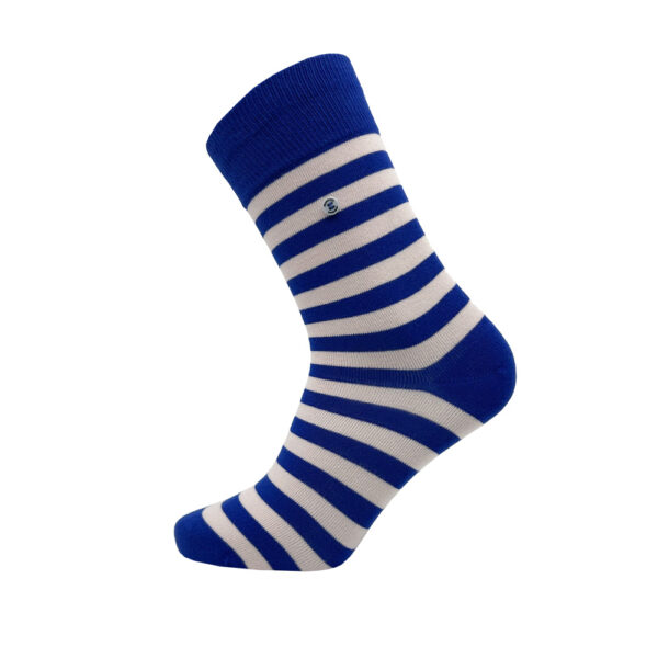 Unisex gestreepte sokken blauw en poederroze
